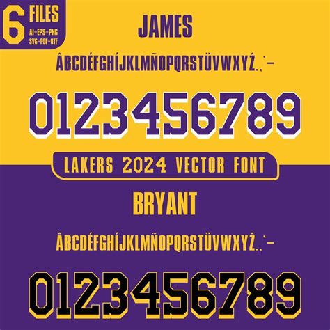 lakers jersey font